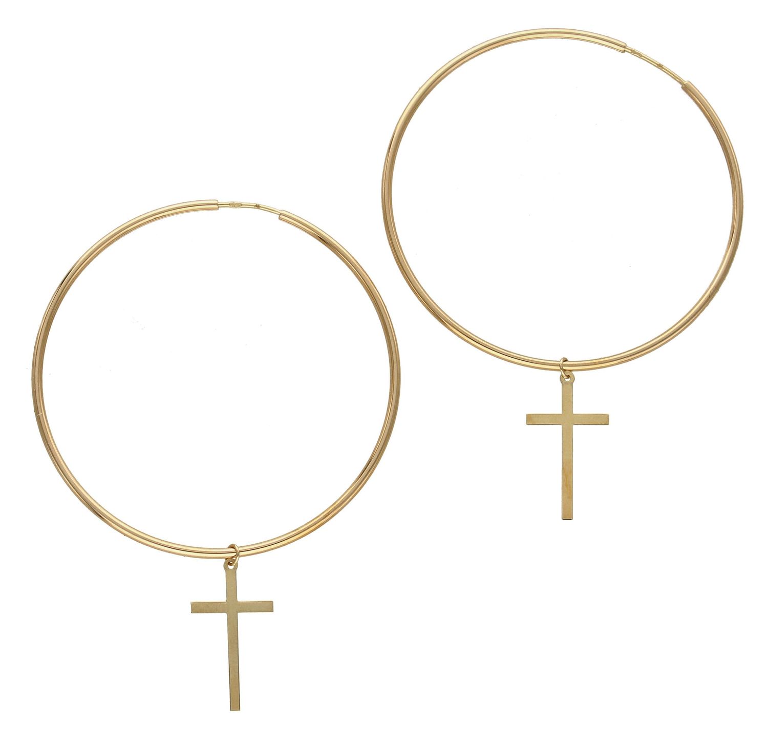 Złote kolczyki koła z krzyżykami 333 KL 10487C 333.jpg